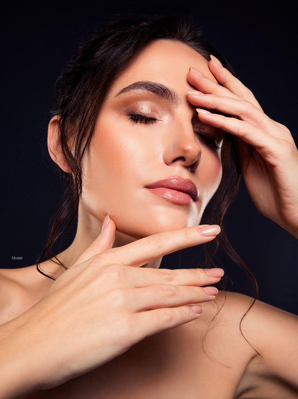 Person touching their face